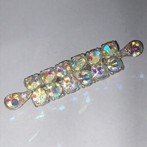 Elegant AB Rainbow Coated Vintage Crystal Brooch